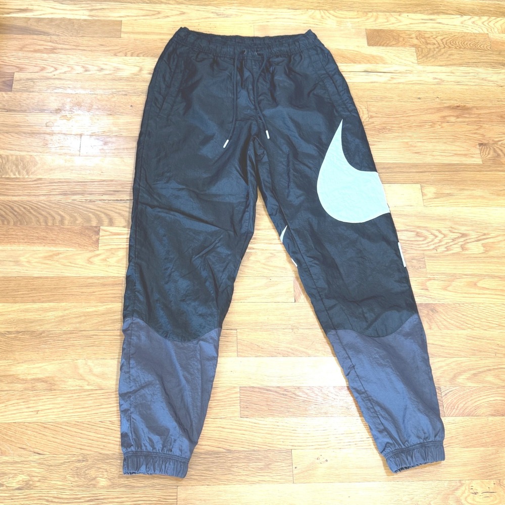 Nike Sportswear Swoosh Woven Track Pants Black Anthracite Mens Small